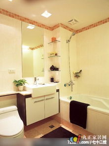 沖突美感的體現(xiàn),北京泰吉偉邦設(shè)計(jì)公司,馬豪,浴室,洗臉臺(tái)面,收納柜,用品架,造型拼貼主墻,裝修效果圖 第2張 家居圖庫 九正家居網(wǎng)